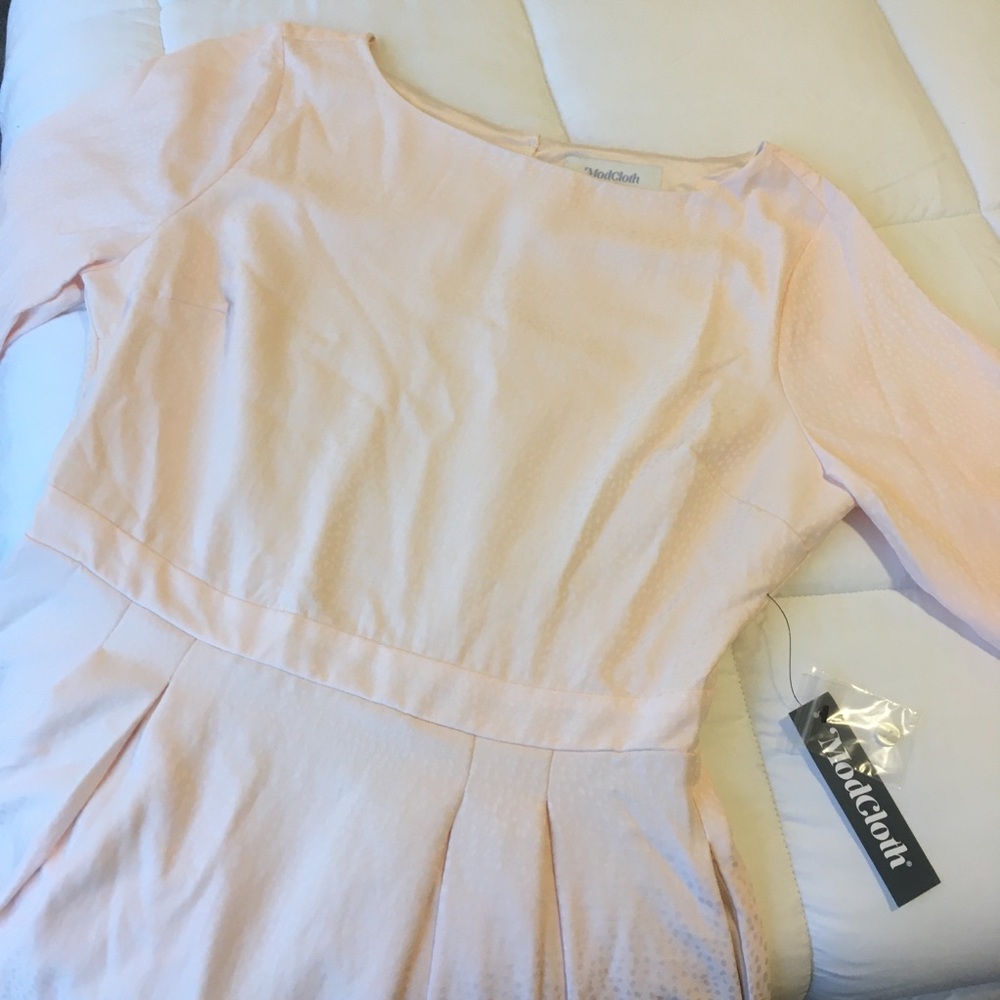 ModCloth Long-sleeve, Semi formal dress, light pink